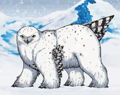 Snowy Polar Owlbear paint by numbers