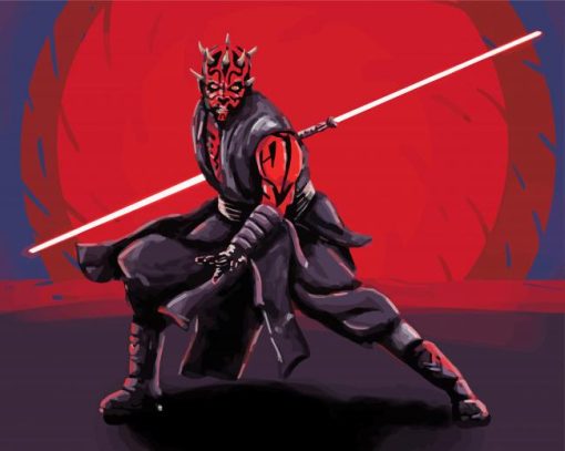 Star Wars Darth Maul Character paint by numbers