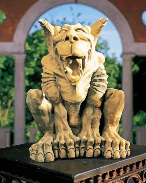 Stone Florentine Gargoyle Statue paint by numbers