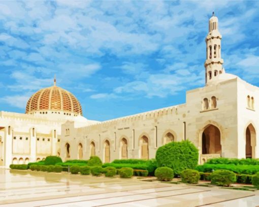 Sultan Qaboos Grand Mosque paint by numbers