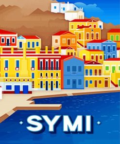 Symi Island Poster paint by numbers