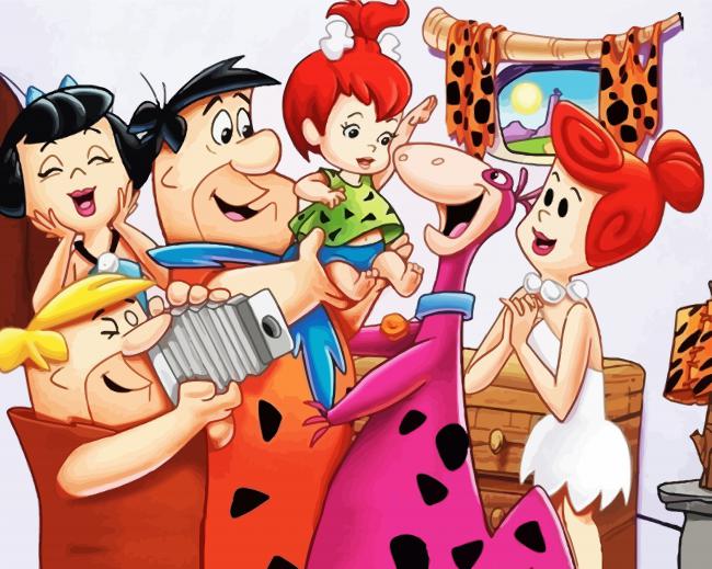 The Flintstones Happy Family paint by numbers