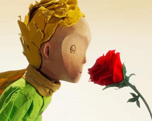 The Little Prince Smelling Flower paint by numbers
