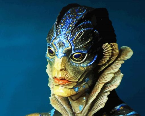 Amphibian Man Face paint by numbers