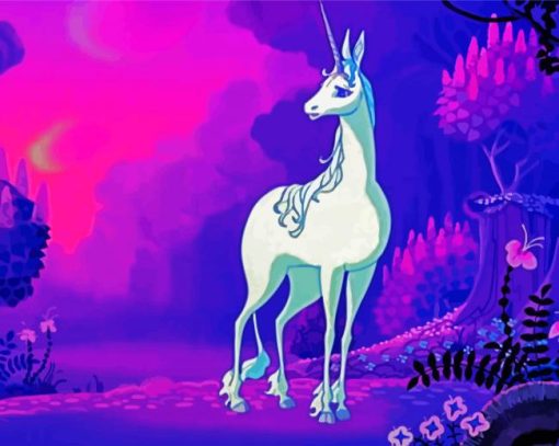 The Last Unicorn Animated Movie paint by numbers