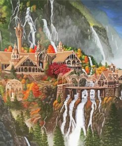 Fantasy Rivendell Art paint by numbers