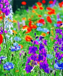Wild Flowers Meadow paint by numbers