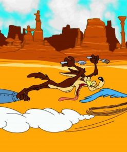 Wile E Coyote And the Road Runner Cartoon paint by numbers