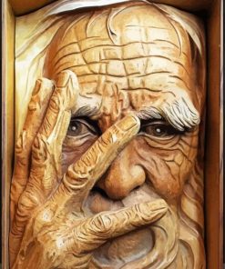 Wood Carvings Old Man paint by numbers