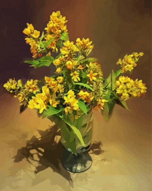 Yellow Phlox In Vase pint by numbers