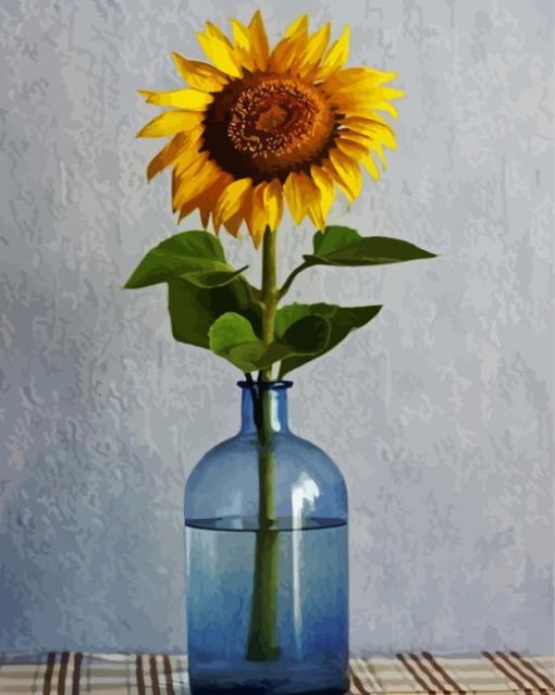 Yellow Sunflower Glass paint by numbers