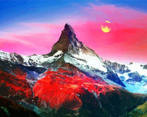 Beautiful Matterhorn Mountains paint by numbers