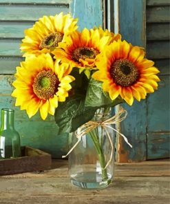 Beautiful Sunflowers In Vase paint by numbers