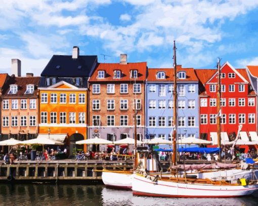 Nyhavn Canal Buildings paint by numbers