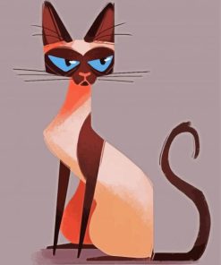 Aesthetic Siamese Cat paint by numbers