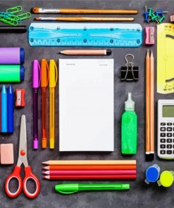 Back To School Supplies paint by numbers