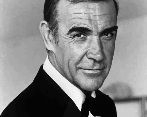 Sean Connery In Black And White paint by numbers