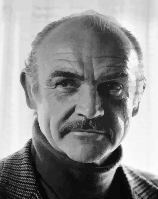 Black And White Of Sean Connery paint by numbers