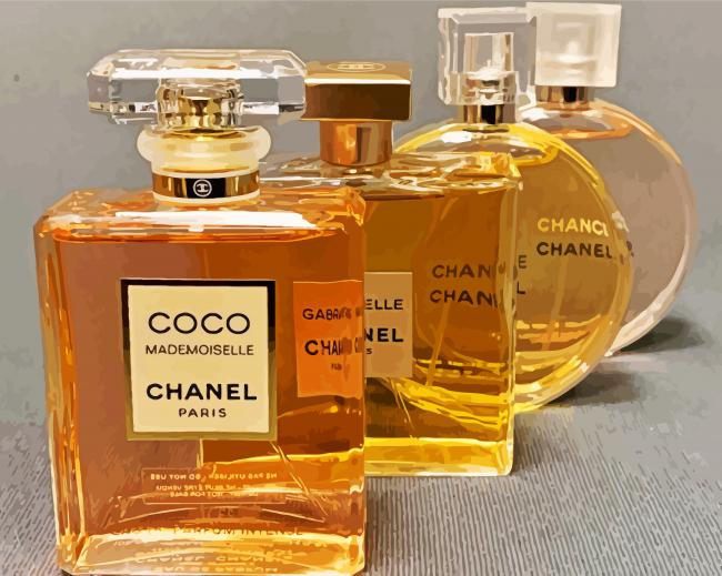 Chanel Perfume Bottles Paint By Numbers - Canvas Paint by numbers