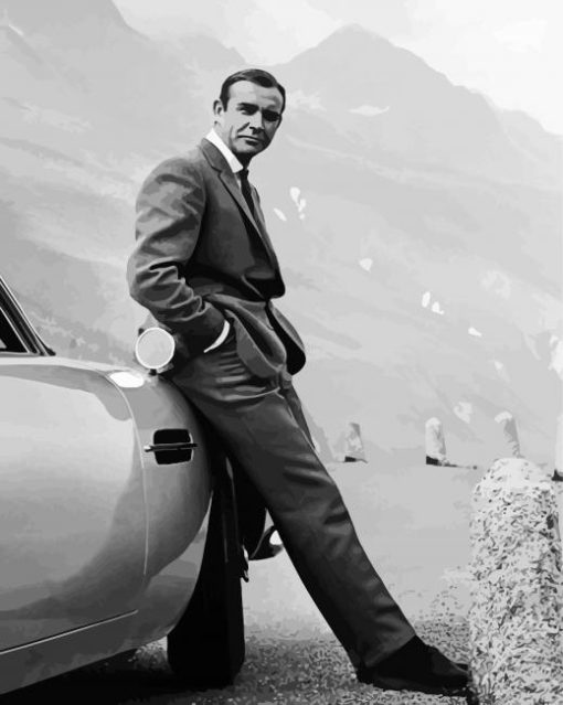 Black And White Classy Sean Connery paint by numbers