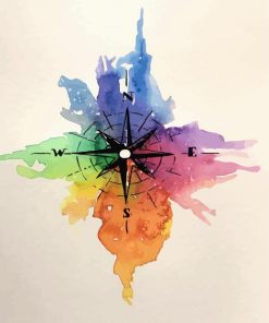 Colorful Compass Art paint by numbers