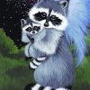 Cute Raccoons paint by numbers