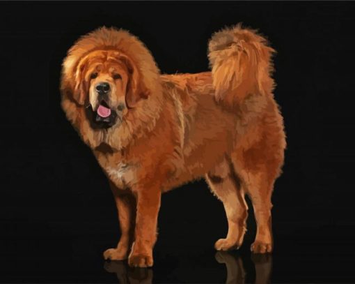 Brown Fluffy Mastiff paint by numbers