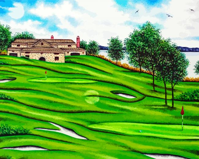 Golf Scene Art paint by numbers