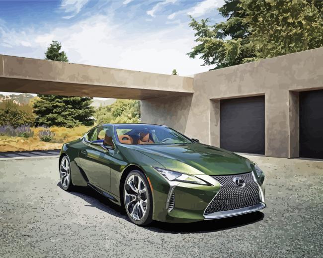 Aesthetic Green Lexus LC Car paint by numbers