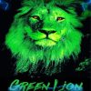 green lion animal paint by number