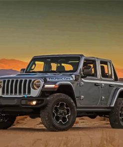 Grey Jeep Wrangler Rubicon paint by numbers