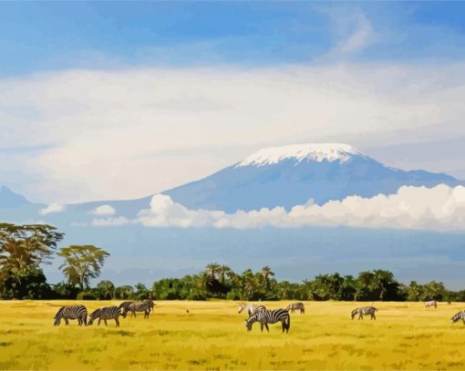 Mount Kilimanjaro paint by numbers