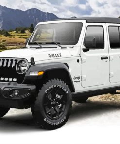 Light Grey Jeep Wrangler Rubicon paint by numbers