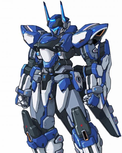 Blue Robot Anime paint by numbers