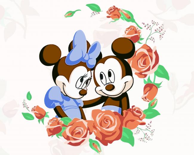 Minnie And Mickey Art paint by numbers