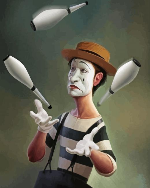 Aesthetic Mime Clown paint by numbers