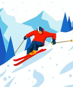 Illustration Skier paint by numbers