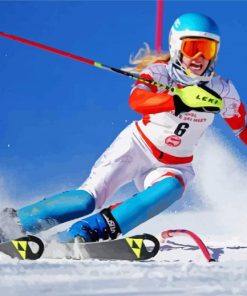 Professional Skier Lady paint by numbers
