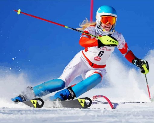 Professional Skier Lady paint by numbers