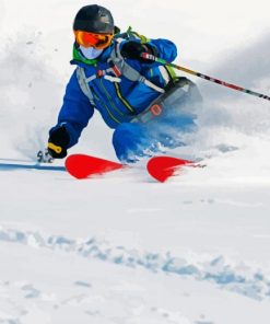 Skier Man Sport paint by numbers