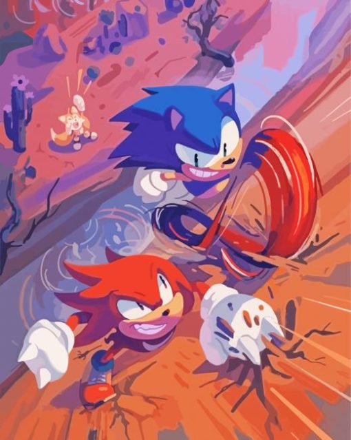 Sonic And Knuckles Characters Paint By Numbers - Canvas Paint by numbers