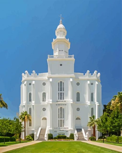 St George Utah Lds Temple paint by numbers
