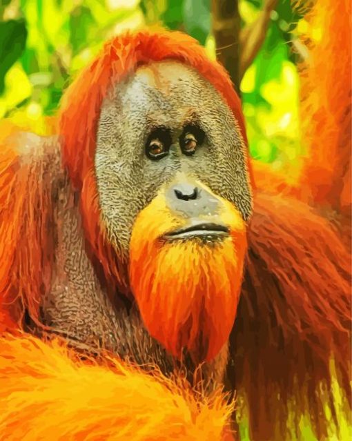 The Sumatran Orangutan paint by numbers