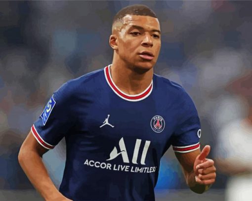 The Professional Footballer Kylian Mbappé paint by numbers