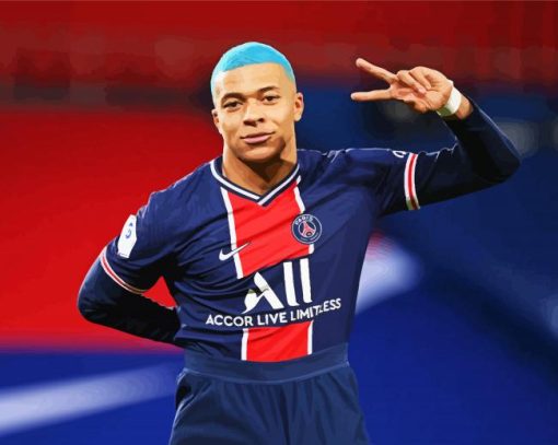 The Football Player Kylian Mbappé paint by numbers