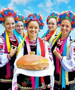 Ukrainian Girls With Headflowers paint by numbers