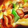 Abstract Food Art paint by numbers