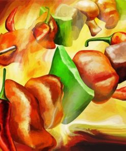 Abstract Food Art paint by numbers