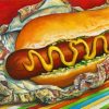 Abstract Hot Dog Sandwich paint by numbers