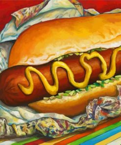 Abstract Hot Dog Sandwich paint by numbers